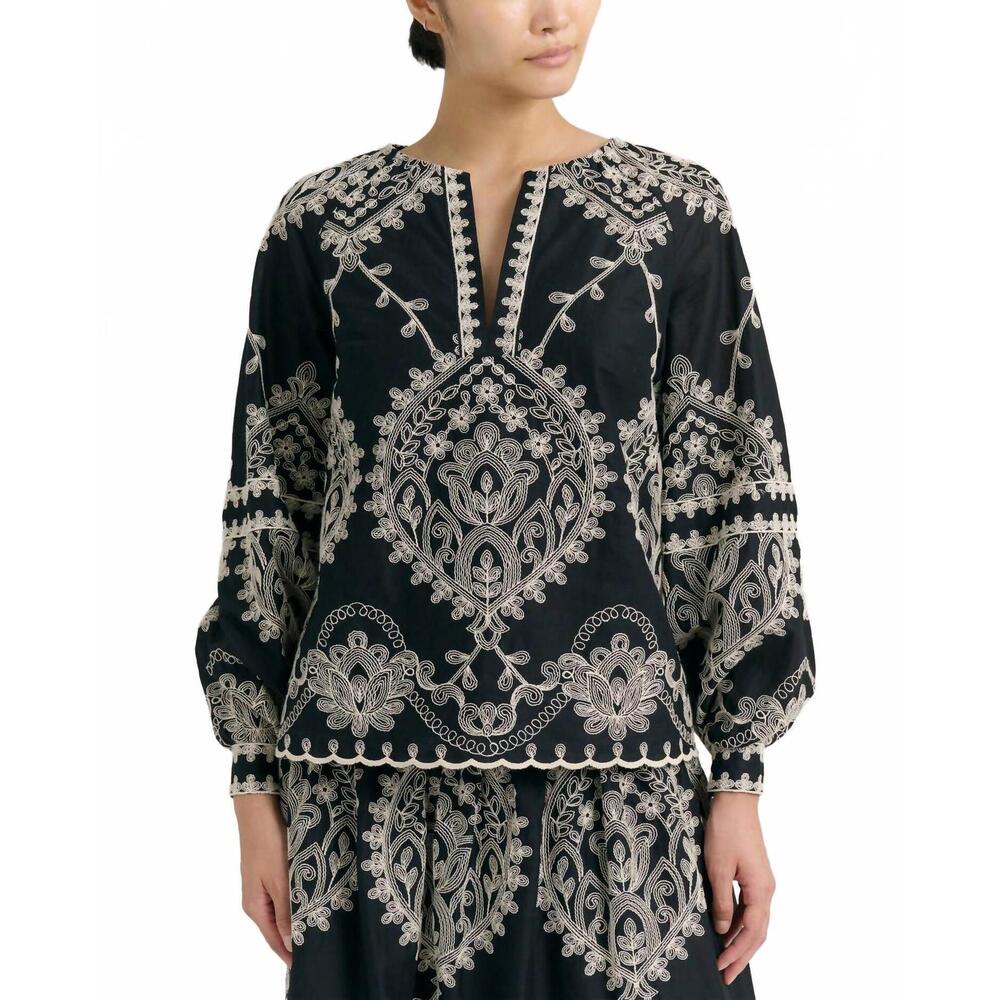 NEW CARTOLINA NANTUCKET ynez y-neck top in noir